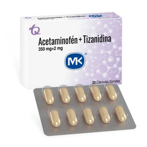 ACETAMINOFEN + TIZANIDINA 350MG+2MG X 20 CÁPSULAS BLANDAS