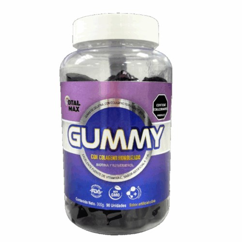 COLAGENO HIDROLIZADO CON  BIOTINA 300 GR GUMMY SABOR A UVA X 90UND