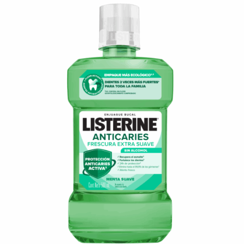 LISTERINE ANTICARIES ZERO ALCOHOL X 500 ML
