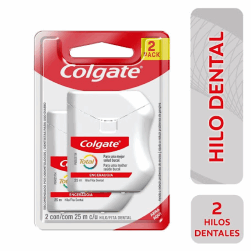 SEDA DENTAL( CINTA ) ENCERADA COLGATE TOTAL 12 X 25 X 2 UND