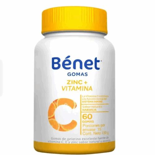 VITAMINA C + ZINC X 60 GOMAS  (BENET) NARANJA