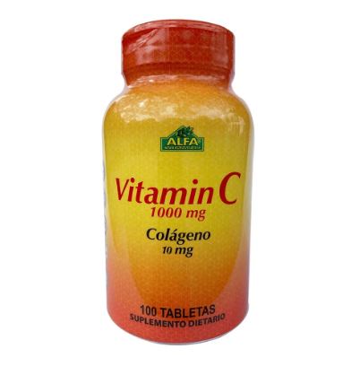 VITAMINA C 1000 MG + COLAGENO 10 MG X 100 TAB