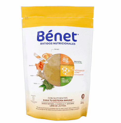 BENET BATIDO NARANJA Y JENGIBRE  BOLSA X  200 GR