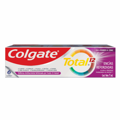 COLGATE TOTAL 12 ENCIAS REFORZADAS X 75 ML